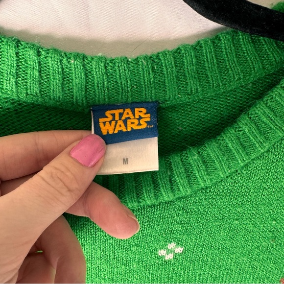 Darth Vader Christmas holiday crewneck sweater green and red knit - Picture 4 of 4